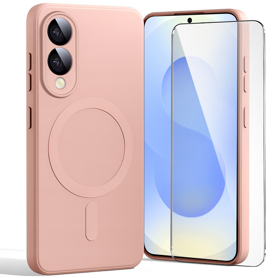 Pouzdro pro Samsung Galaxy S25 Edge, Silicone Lite, růžové + 9H sklo