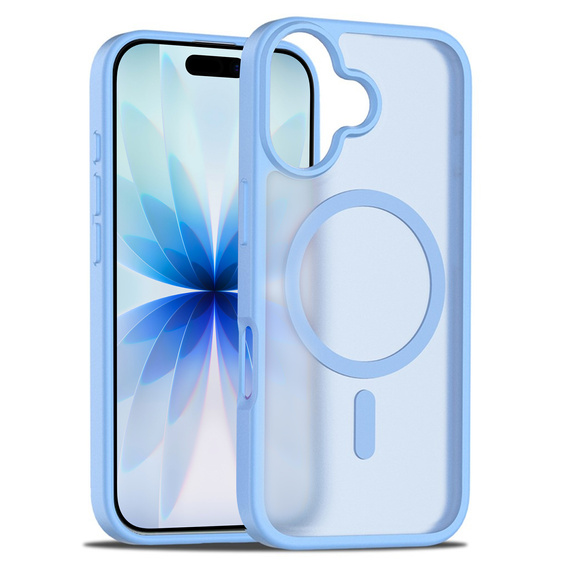 Matné pouzdro pro iPhone 17, pro MagSafe, průsvitně modré
