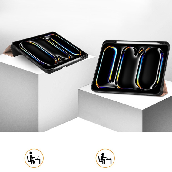 Pouzdro pro iPad Pro 11" 2024 (5 gen.), Smartcase s prostorem pro stylus, růžové