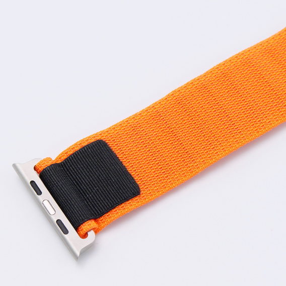 Nylonový řemínek pro Apple Watch 1/2/3/4/5/6/7/8/SE/ULTRA 42/44/45/49 mm, oranžový / černý