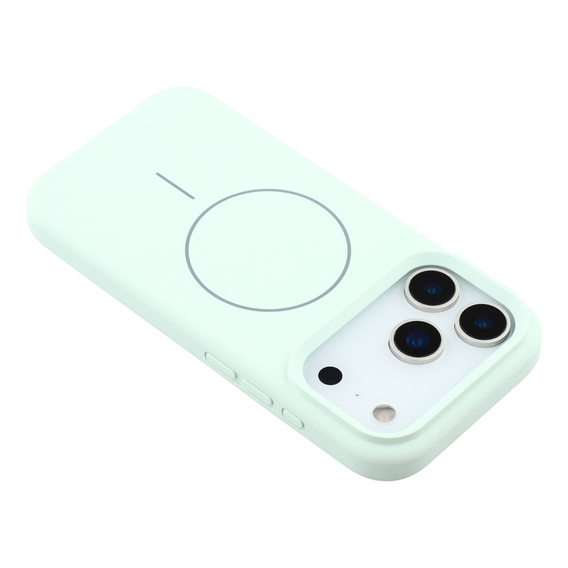 Silikonové pouzdro pro iPhone 17 Pro, pro MagSafe, proti nárazu, zelené