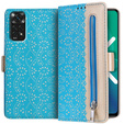 Flipové pouzdro pro Xiaomi Redmi Note 11 4G / Note 11S 4G, Wallet Pocket Zipper Lace, modré