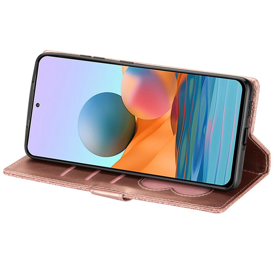 Klopové pouzdro pro Samsung Galaxy A56 5G, Wallet Zipper Pocket Glittery, růžové rose gold