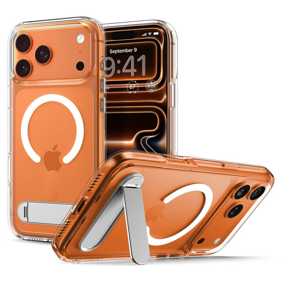 Spigen Ultra Hybrid "S" MagSafe pouzdro pro iPhone 17 Pro, čiré / bílé