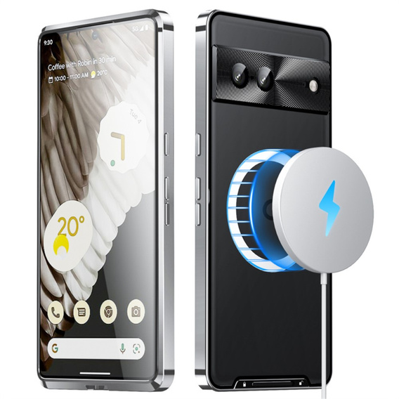 Ochranné pouzdro na fotoaparát pro Google Pixel 8, CamShield MagSafe, průhledná / stříbrná