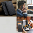 Pouzdro CASEME pro Samsung Galaxy S22 Ultra, Leather Wallet Case, černé