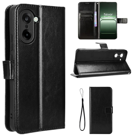 Klopové pouzdro pro OnePlus Nord CE5, Crazy Horse Wallet, černé