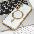 Pouzdro pro Samsung Galaxy A55 5G, Electro MagSafe, zlaté + sklo na displej