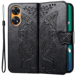 Klopové pouzdro pro Oppo Reno8 T, Butterfly, černé