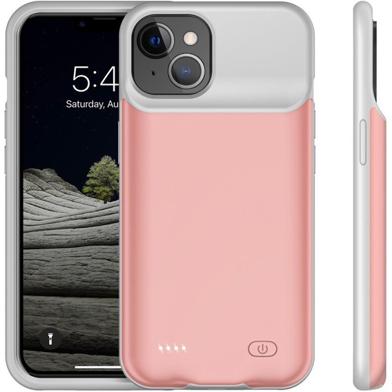 6500mAh bateriové pouzdro pro iPhone 13, růžové