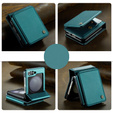 Flipové pouzdro CASEME pro Samsung Galaxy Z Flip5 5G, Litchi Wallet, zelené