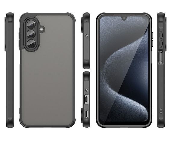 Matné pouzdro pro Samsung Galaxy A17 5G, kouřové s černými boky