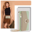 Flipové pouzdro Wallet Zipper Pocket pro Samsung Galaxy A56 5G, Wallet Zipper Pocket, se zrcátkem, zelené