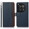 Flipové pouzdro pro OnePlus 12 5G, KHAZNEH RFID, modrá / hnědá