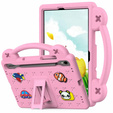 Dětské pouzdro pro Samsung Galaxy Tab S10 Lite / S10 FE / S9 FE, Cute Patterns, se stojánkem, růžové
