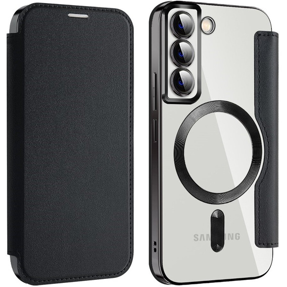 Klopové pouzdro pro Samsung Galaxy S22 5G, RFID Wallet MagSafe CamShield, černé