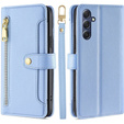 Klopové pouzdro pro Samsung Galaxy A16, Wallet Zipper Pocket, modré