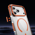Pancéřové pouzdro MagSafe čiré s oranžovými boky pro iPhone 17 Pro