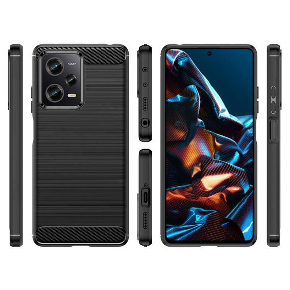 Pouzdro pro Xiaomi Poco X5 Pro 5G, Carbon, černé