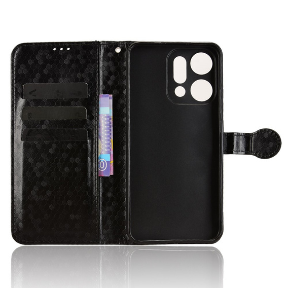 Klopové pouzdro pro Oppo Reno 14, Wallet Rhombus, černé