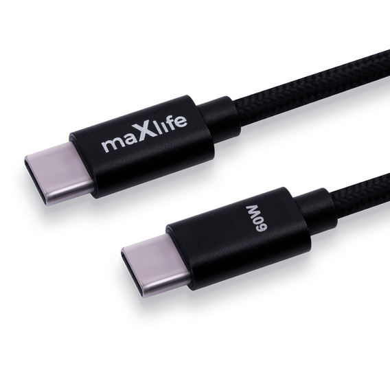 Maxlife kabel USB-C – USB-C 2,0 m 60 W pro zařízení s USB-C