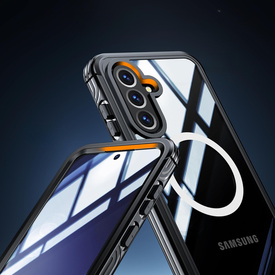 Pouzdro pro Samsung Galaxy A36 / Samsung Galaxy A56, Shockproof, se sklem, pro MagSafe, černé