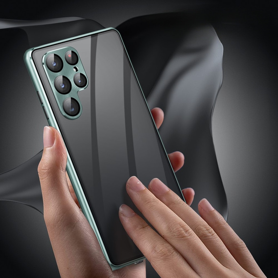 Pouzdro pro Samsung Galaxy S23 Ultra, Magnetic Dual Glass, zelené