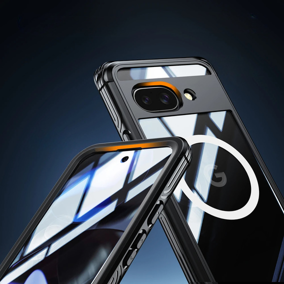 Pouzdro pro Google Pixel 9A, Shockproof, se sklem, pro MagSafe, černé