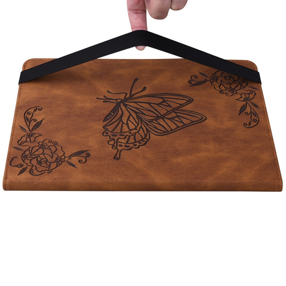Pouzdro pro Lenovo Tab M11, Butterfly, hnědé