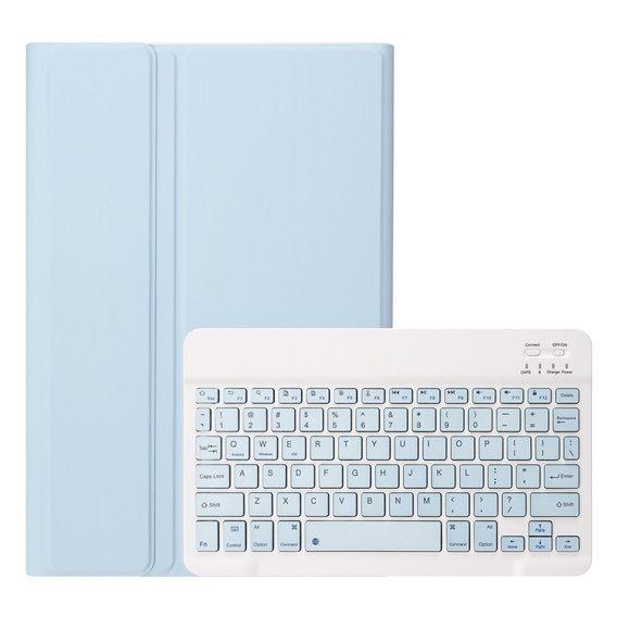 Pouzdro + klávesnice Samsung Galaxy Tab A9+, Leather Pen Slot, světle modré