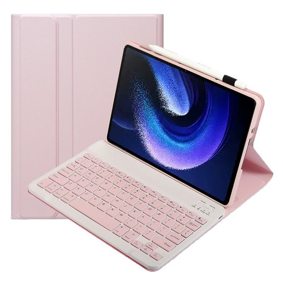 Pouzdro + klávesnice Xiaomi Pad 6/6 Pro, růžové rose gold