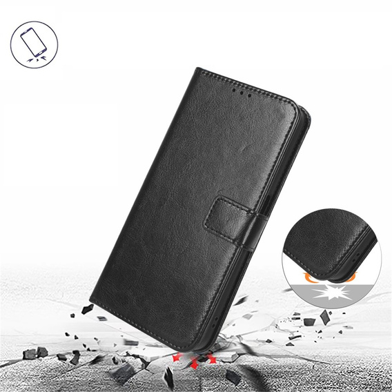 Klopové pouzdro pro Infinix Hot 30, Crazy Horse Wallet, černé