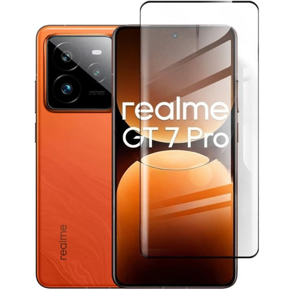 3D tvrzené sklo pro Realme GT 7 Pro, černý rámeček