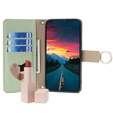 Flipové pouzdro Wallet Zipper Pocket pro Motorola Edge 40 Neo 5G, Wallet Zipper Pocket, se zrcátkem, zelené