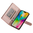 Klopové pouzdro pro iPhone 16 Pro, Wallet Zipper Pocket, růžové