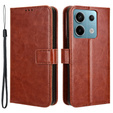 Klopové pouzdro pro Xiaomi Redmi Note 13 Pro 5G, Crazy Horse Wallet, hnědé