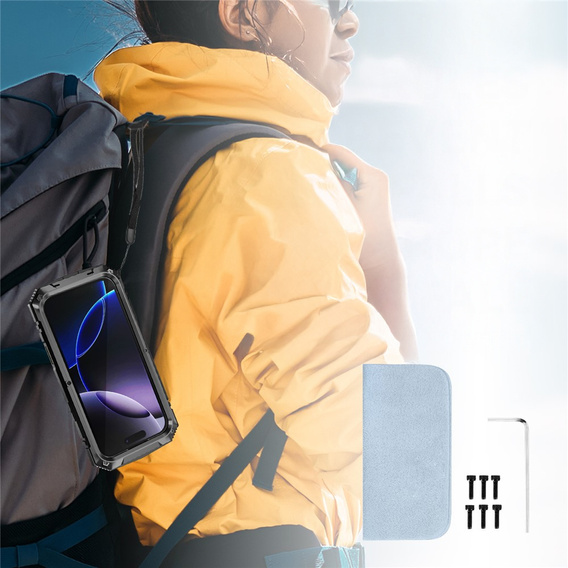 Pouzdro R-JUST s podstavcem a integrovaným sklem pro iPhone 17 Pro