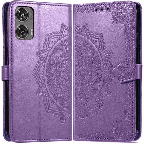 Klopové pouzdro pro Motorola Moto G85, Mandala, fialové