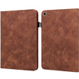 Pouzdro s klopou pro Samsung Galaxy Tab A8 10.5 SM-X200 SM-X205, flower, hnědé