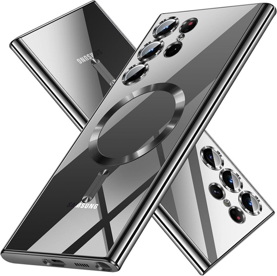 Pouzdro pro Samsung Galaxy S24 Ultra, Electro MagSafe, černé + Celoplošné lepení keramického skla