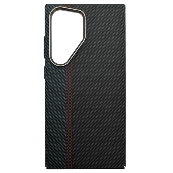 Pouzdro pro Samsung Galaxy S24 Ultra, Carbon Fiber MagSafe, černá / modrá