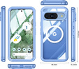 Pouzdro pro Google Pixel 9 / Google Pixel 9 Pro, Shockproof, se sklem, pro MagSafe, modré