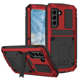 Pouzdro pro Samsung Galaxy S21 FE, R-JUST, pancéřované, červené