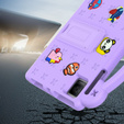 Dětské pouzdro pro T Tablet 5G, Cute Patterns, se stojánkem, fialové