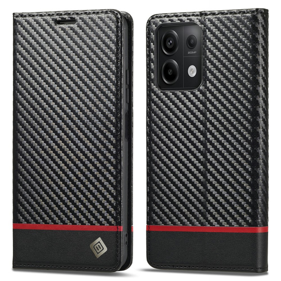 Flipové pouzdro pro Xiaomi Redmi Note 13 5G, Carbon LC.IMEEKE, černé
