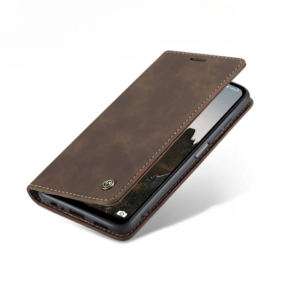 Pouzdro CASEME pro Samsung Galaxy M33 5G, Leather Wallet Case, hnědé