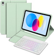Pouzdro s podsvícenou bluetooth klávesnicí pro iPad 10.9 2022 (10 gen.), zelené