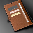 Kožené pouzdro pro Samsung Galaxy S24, ERBORD LeatherWallet, hnědé