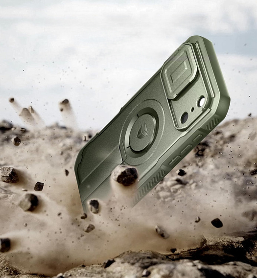 Pancéřové pouzdro Dexnor se stojánkem a spouští fotoaparátu, pro MagSafe pro iPhone 17 Pro Max