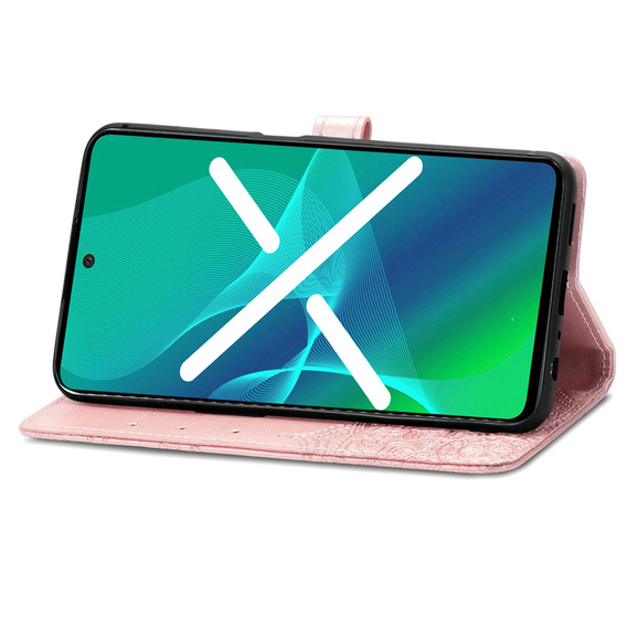 Klopové pouzdro pro Oppo A98 5G, Mandala, růžové rose gold
